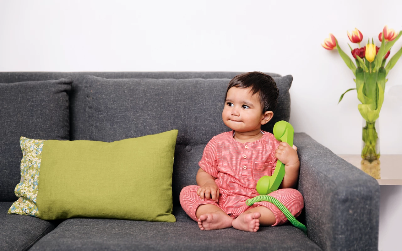 baby with phone