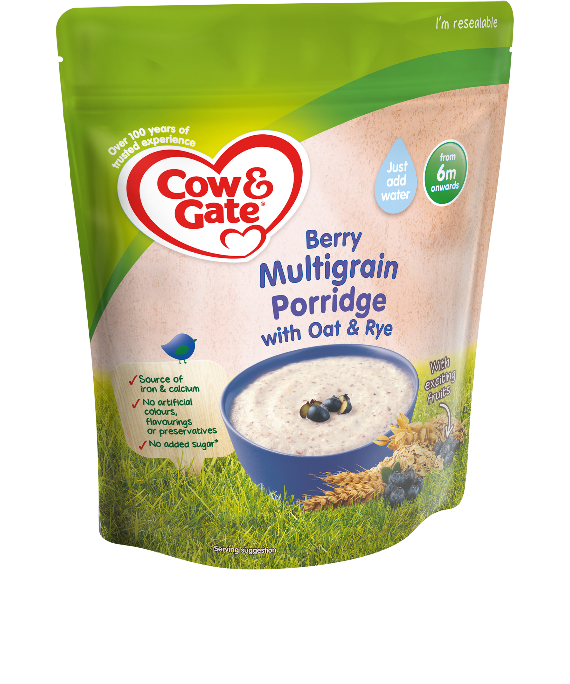Cow & Gate Berry Multigrain Porridge with Oat and Rye 125g 