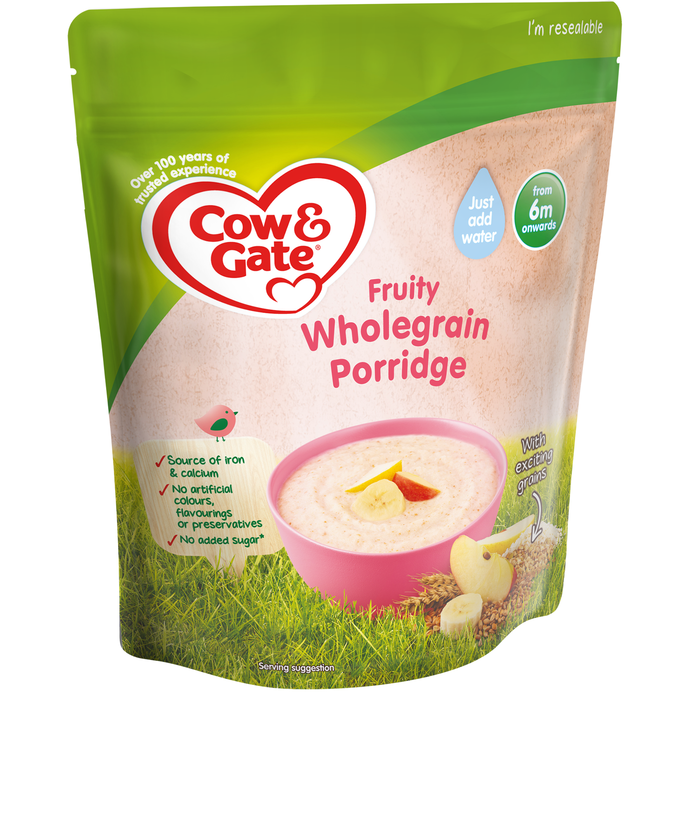 Cow & Gate Fruity Wholegrain Porridge 125g 