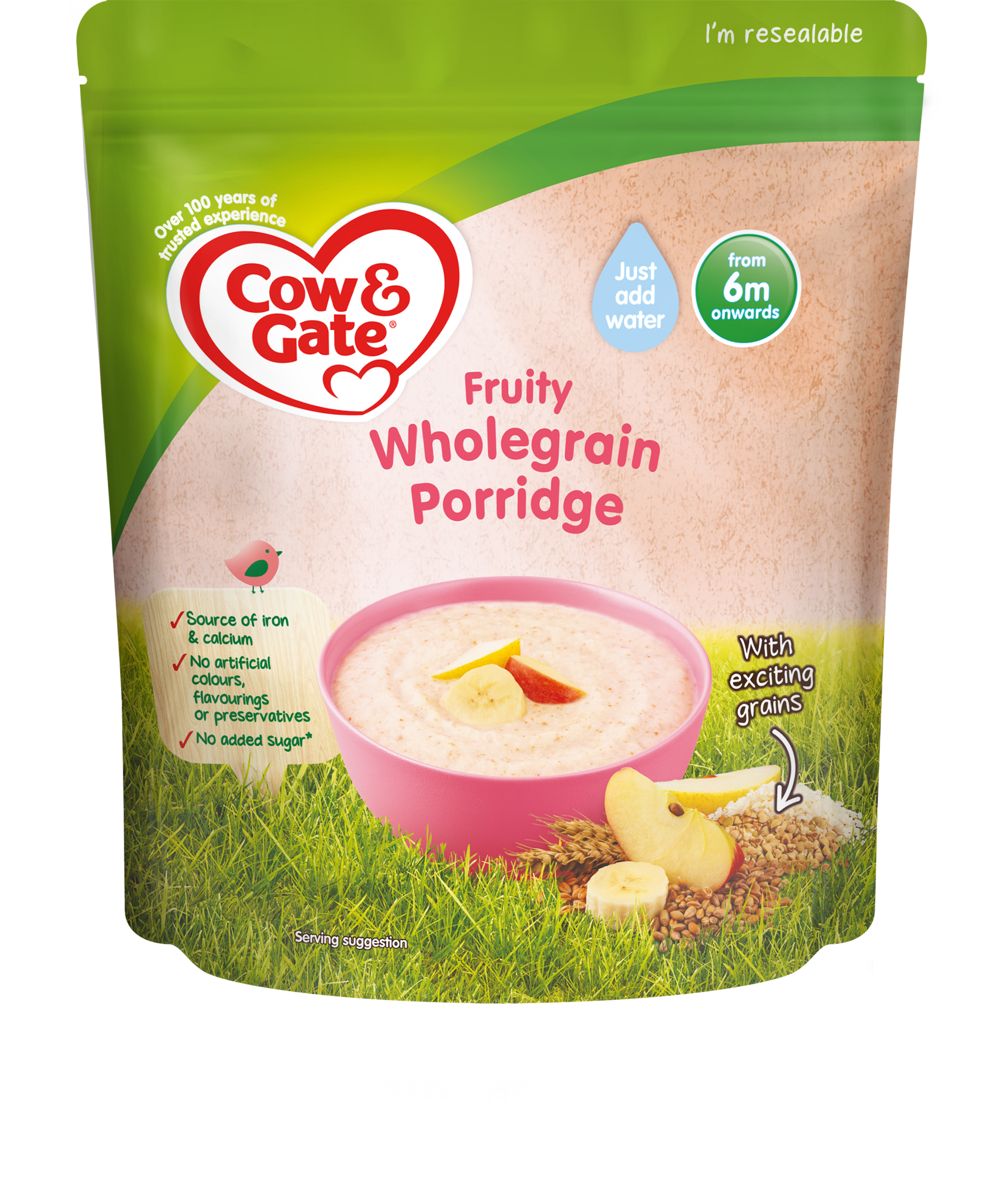 Cow & Gate Fruity Wholegrain Porridge 125g 