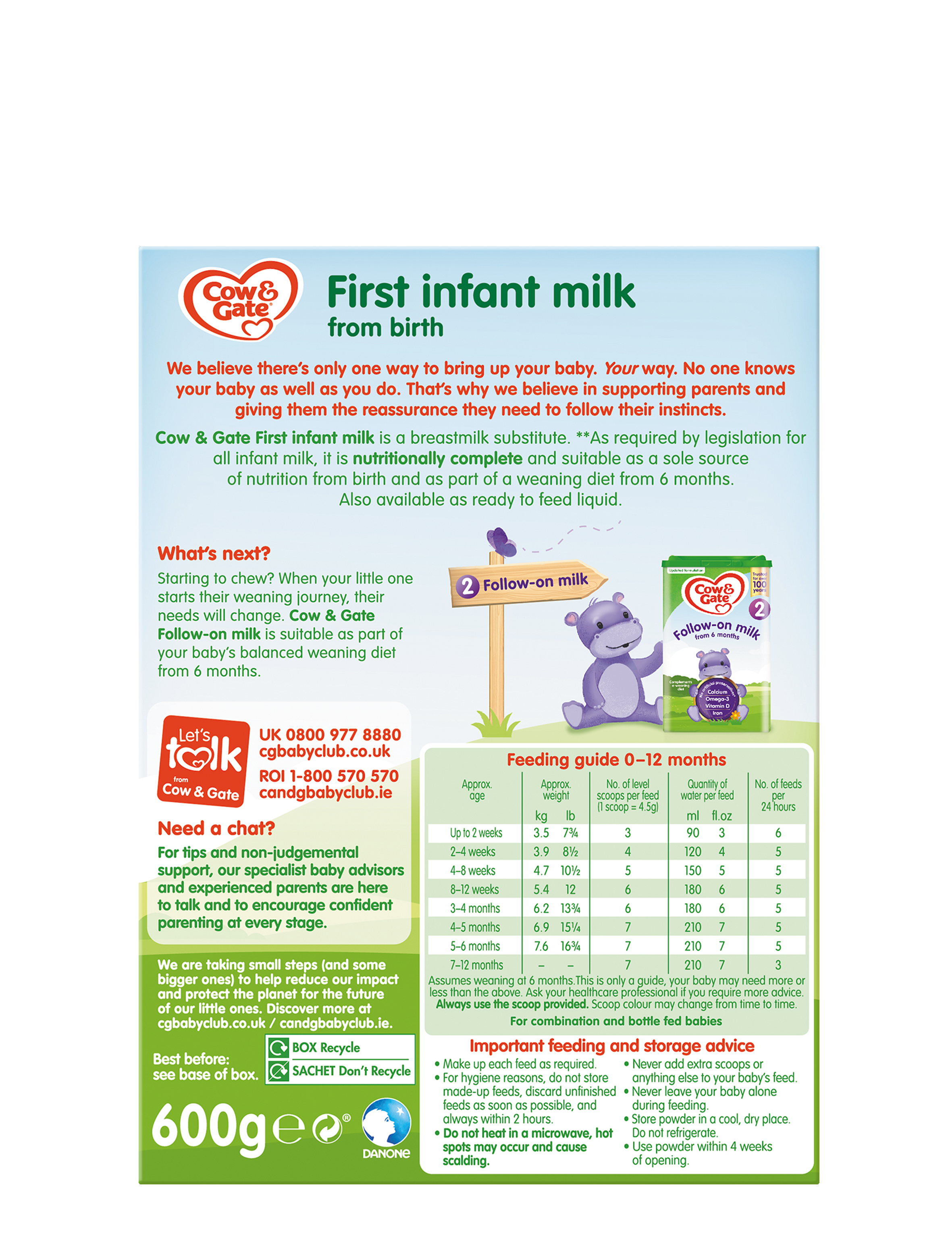 Cow & Gate First Infant Milk 600g