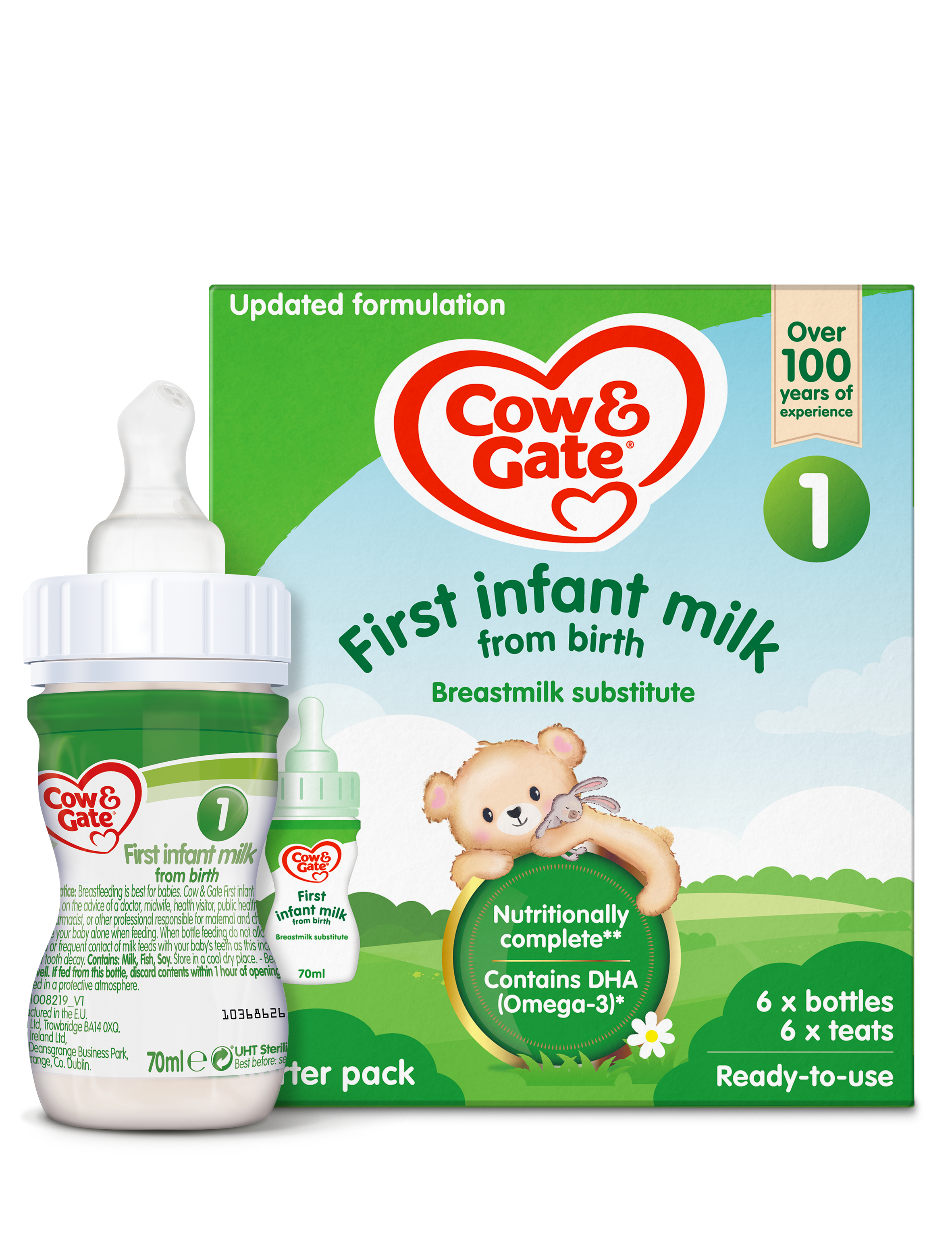 Cow & Gate First Infant Milk Starter Pack 6x70ml