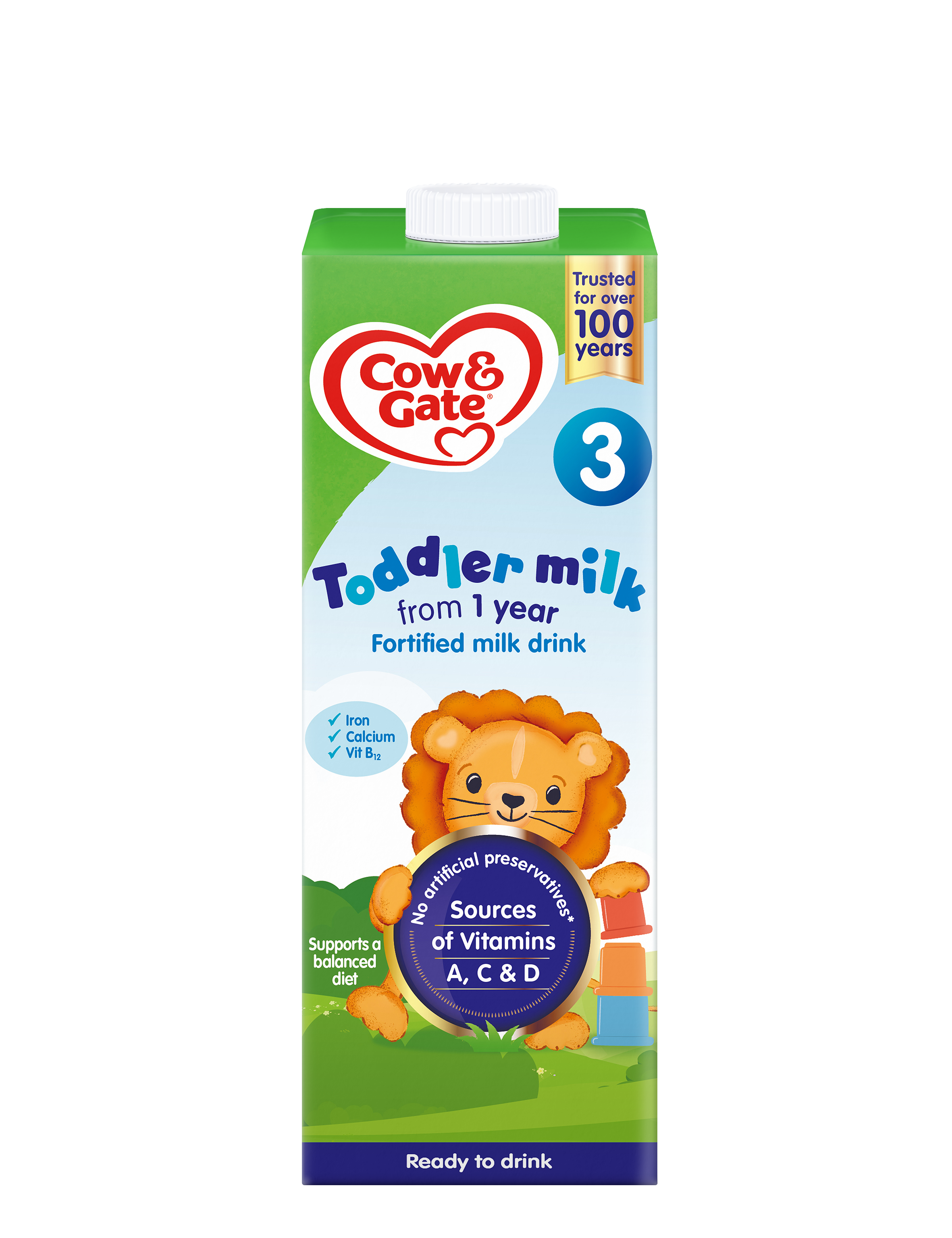 Cow & Gate Toddler Milk from 1 year, Ready to Drink 1L