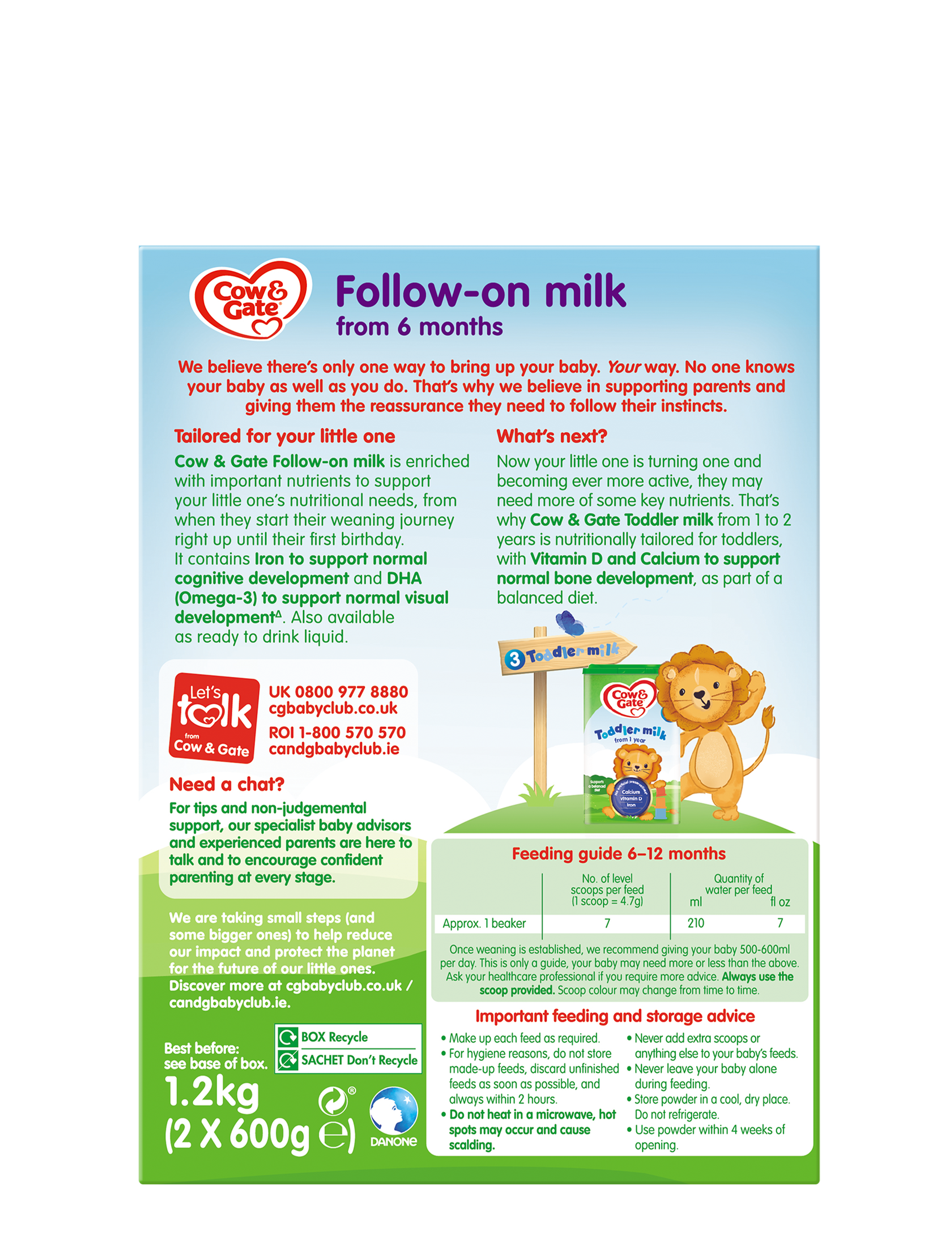 Cow & Gate Follow-on Milk Value Pack 2x600g
